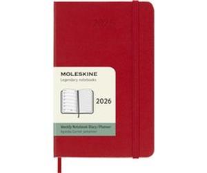 Agenda civil Moleskine 2026 12 mois Semainier Format Poche Dur Rouge Scarlet Rouge Scarlet G