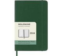 Moleskine Agenda Hebdomadaire avec Espace pour des Notes12 Mois 2024, Agenda 2024, Format Pocket 9x14, Couverture Souple et Fermeture Elastique, Couleur Vert Myrte