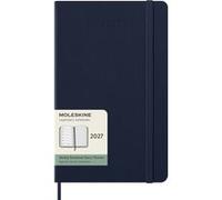 Agenda civil semainier Moleskine 2027 12 mois Format large Couverture rigide Bleu saphir Bleu saphir