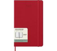 Agenda civil semainier Moleskine 2027 12 mois Format large Couverture rigide Rouge écarlate Rouge écarlate