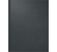 Agenda de bureau 2025, format 2 pages par semaine, dimensions 205 x 260 mm, 168 pages, couverture en similicuir, couleur noire