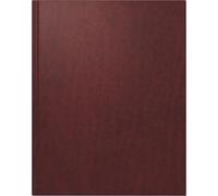 Agenda de bureau 2025, format 2 pages par semaine, dimensions 205 x 260 mm, en cuir, couleur bordeaux
