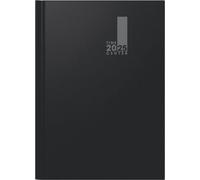 Agenda de bureau 2025, format A4, 2 pages = 1 semaine, couverture en carton, couleur noire