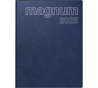Agenda de bureau Magnum 2025, 2 pages par semaine, format 183 x 240 mm, couleur bleu foncé
