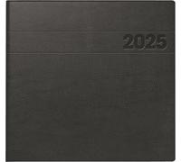 Agenda de poche 2025, 2 pages par semaine, format 210 x 205 mm, couleur noire