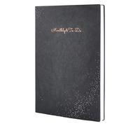 Agenda en cuir souple - 18 mois - Carnet de calendrier non daté - 200 pages - Agenda journalier - En cuir synthétique - Avec ruban marque-page