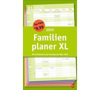Agenda familial basique XL 2025 : calendrier familial avec 6 colonnes, calendrier mural familial pratique avec vacances scolaires, agenda extra large, 27 x 45 cm. (planificateur familial Heye)