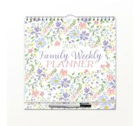 Agenda familial hebdomadaire 2026 Red Robin | Comprend un stylo et des autocollants | 30,5 x 61 cm ouvert | Papier épais et robuste de qualité supérieure | Calendrier de 12 mois à suspendre | Notes