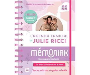 Agenda familial mensuel de Julie Ricci Mémoniak, sept 2023-août 2024 avec ses conseils