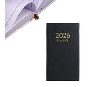 Agenda Hebdomadaire, Agenda Hebdomadaire Horizontal 2026 12 Mois, Couverture Souple en PU Cuir