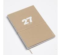 Agenda hebdomadaire format A4, année 2027, couleur camel, couverture souple