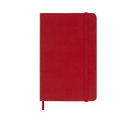 Moleskine Agenda Hebdomadaire 2026 2027 - Agenda 18 mois avec espace pour les notes, couverture rigide et fermeture élastique, couleur rouge écarlate, format Pocket 9 x 14 cm