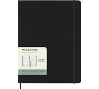 Agenda Hebdomadaire Moleskine 2027, Agenda de 12 Mois avec Espace pour Prendre des Notes, Couverture Rigide et Fermeture Élastique, Format XL 19x25 Cm, Noir