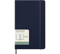 Agenda civil semainier Moleskine 2027 12 mois Format large Couverture rigide Bleu saphir Bleu saphir