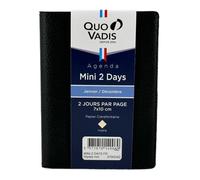 Agenda - Impala - MINI 2 DAYS - Noir - 7x10cm - Couverture vinyle résistante
