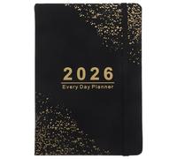 Agenda Journal 2026 Noir, 365 Jours, Papier, pour Organiser | Écriture Fluide, Résiste aux Bavures D’encre, Usage Maison et Bureau, Format Compact, Design Élégant