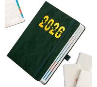 Agenda journalier 2026 A5 imperméable avec couverture, calendrier hebdomadaire et journalier 2026, pour la maison, l'école, l'université, le bureau et les rendez-vous, cadeau de Noël pour étudiants