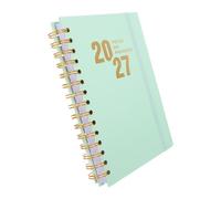 Agenda Journalier 2027 A5 Vert, Planificateur Mensuel Portable | Papier Couché sans Bavure, Style Professionnel Moderne, pour Étudiants et Pros en Télétravail