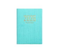 Agenda journalier complet non daté 2026-2027 avec page A7, journaux hebdomadaires et mensuels, couverture rigide, 7,8 x 10,6 cm (vert clair)