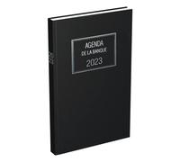 Agenda LECAS Civil Banquier Large 1 Volume 2023 1 Jour/2 pages Format 18x29 cm Couverture rigide Noire
