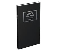 Agenda LECAS Civil Banquier Long 1 Volume 2027 1 Jour/2 pages Format 15x34 cm Couverture Rigide Noire