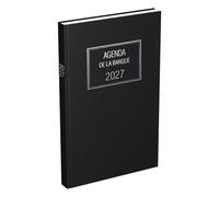 Agenda LECAS Civil Banquier Long 2 Volumes 2027 1 Jour/2 pages Format 15x34 cm Couverture rigide Noire