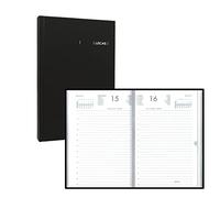 Agenda LECAS format carré 14 x 22 cm - Règlure travers horaires - Couverture noire - 1 jour par page - 2026