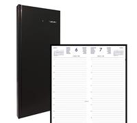 Agenda LECAS Long Travers 14x35 cm - 1 jour par page - NOIR - 2027