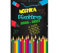 Agenda Maitre 2026-2027 A4: Planificateur de Leçons, Suivi de Notes et Organisateur de Classe Hebdomadaire et Mensuel | Cadeau Fin D'année Scolaire