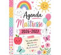 Agenda Maitresse 2026-2027: Organiseur pédagogique d’école, vues hebdomadaire et mensuelle | cadeau personnalisé de fin d’année