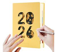 Agenda mensuel 2026 - Agenda journalier A5 - Agenda personnel - Carnet de notes de 365 jours en cuir synthétique - Pour la planification des rendez-vous académiques, la planification du travail