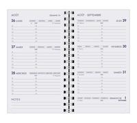 Agenda Moderne - Recharge Agenda 16 mois - Spiralé avec répertoire - 2026-2027 - INT 2201 SAD - HEBDOPLAN - Semainier Horizontal - Multilingue - 16 mois de septembre à décembre - 8,7x15,3 cm