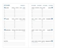 Agenda Moderne - Recharge Agenda avec répertoire tranche dorée - 2027 - INT 2001 - HEBDOPLAN - Semainier Horizontal - Multilingue - 12 mois de janvier à décembre - 8,7x15,3 cm
