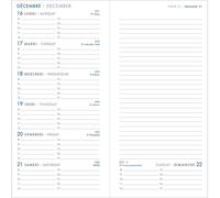 Agenda Moderne - Recharge Agenda avec répertoire tranche dorée - 2027 - INT 3001 - 7+ NOTES - Semainier Horizontal - Multilingue - 12 mois de janvier à décembre - 9x17 cm