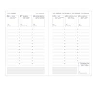 Agenda Moderne - Recharge Agenda avec répertoire tranche dorée - 2027 - Semainier Horizontal - Multilingue - 12 mois de janvier à décembre - 8,7x13,6 cm