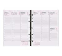 Agenda Moderne - Recharge Organiseur avec répertoire tranche dorée - 2027 - INT ABASEM - AB SEM - Semainier Horizontal - Multilingue - 12 mois de janvier à décembre - 15x20 cm