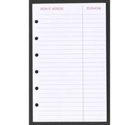 Agenda Moderne - Recharge Organiseur - FEUILLES ADRESSE 0914 - 8,7x13,6 cm - tranche dorée