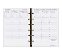 Agenda Moderne - Recharge Organiseur tranche dorée - 2027 - INT 392 - EUROPE - Semainier Horizontal - Multilingue - 12 mois de janvier à décembre - 8,7x13,6 cm