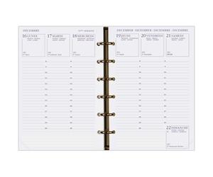 Agenda Moderne - Recharge Organiseur tranche dorée - 2027 - INT 392 - EUROPE - Semainier Horizontal - Multilingue - 12 mois de janvier à décembre - 8,7x13,6 cm