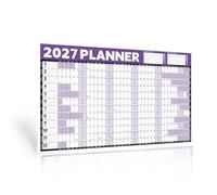 Agenda mural 2027 format A1 UK, mise au point w nd, mauve | Facile à nettoyer, plastification double face, résistant à l'eau, papier 200 g/m², 84,1 x 59,4 cm, jours fériés