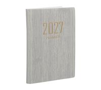 Agenda Quotidien 2027 A7 Papier et PU, Planificateur Journalier Compact | Design Moderne et Professionnel, Surface D’écriture Lisse, Format Compact, pour École et Travail