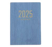Agenda Quotidien A7 2025 Bleu en Pu, Carnet Portable de Planification | Papier Léger, Format Mini Pratique, Style Simple et Délicat, pour Voyageurs et Bureau