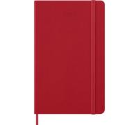 Agenda Quotidien Moleskine 2027, Agenda 12 Mois avec Couverture Rigide et Fermeture Élastique, Format Large 13x21 Cm, Couleur Rouge Écarlate