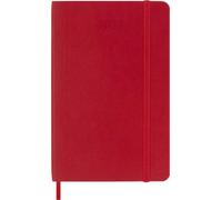 Agenda Quotidien Moleskine 2027, Agenda de 12 Mois avec Couverture Souple et Fermeture Élastique, Format Pocket 9x14 Cm, Rouge Écarlate