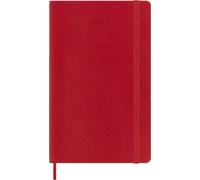 Agenda Quotidien Moleskine 2027, Agenda de 12 Mois avec Couverture Souple et Fermeture Élastique, Grand Format 13x21cm, Couleur Rouge Écarlate