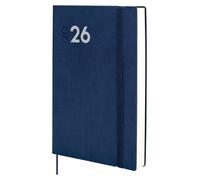 Agenda quotidienne 2026, une page par jour, 12 mois, couleur bleue, format A5
