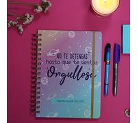 Agenda scolaire 2022-2023 - Modèle Ne vous dérange pas - Format DIN A6 - 21,3 x 16 cm - Sweetcolors - Semaine Vue - Couverture rigide et reliure en spirale - Design bicolore