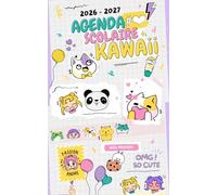 Agenda Scolaire 2024 2025 Kawaii: Une page par jour pour noter les devoirs | Journalier | Violet Pastel Girly Cute Fille Rose | Collège Lycée École ... A5 | Original Mignon Calendrier Vacances