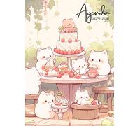 Agenda Scolaire 2025-2026: Chats et Chatons Mignons | Journalier (une page par jour) | 12x17 cm | Format A5 | Sept 2025 - juil 2026 | Filles au primaire ou au collège | Animal, animaux kawaii & cute