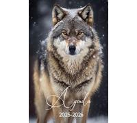 Agenda Scolaire 2025 2026: Planificateur loup journalier garçon fille collège primaire | 2 Jours Par Page | De Septembre 2025 à Août 2026 | Contacts | Emploi du temps | Format Pratique A5 | 215 Pages